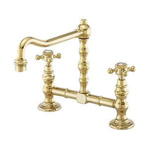 Harrington Brass Works Victorian 2 Hole Kitchen Faucet With