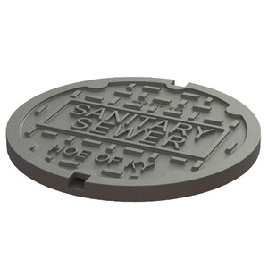 KP Iron Foundry 25-1/4 in. Manhole Cover Sanitary Sewer - A6370 