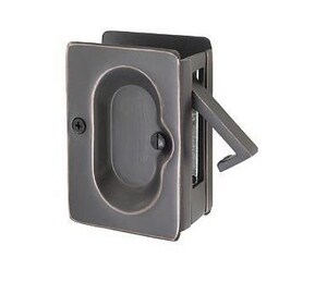 Emtek Products Steel Pocket Door Lock In Flat Black 2101fb