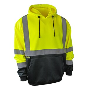 Radians L Size Long Sleeve Hooded Sweatshirt in Hi-Viz Green RSJ023PGSL at Pollardwater