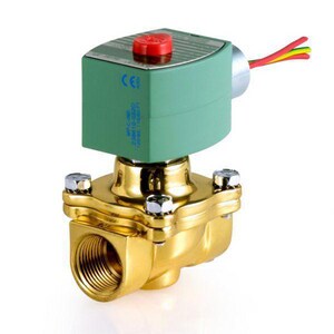 Asco Pneumatic Controls Red Hat® 8210 Series 1-1/2 in. 2-Way 120V FNPT Brass or 304 Stainless Steel Normally Open Solenoid Valve A8210G032 at Pollardwater