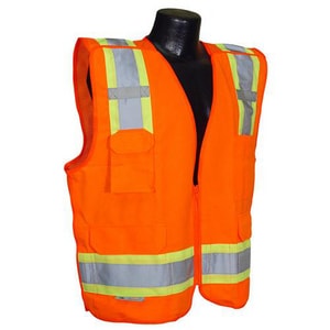 Radians Radwear™ XXL Size Polyester Class 2 2-Tone Breakaway Safety Vest in Hi-Viz Orange RSV46O2X at Pollardwater
