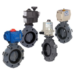3 in. Plastic Flanged FPM Electric Actuator Butterfly Valve HHRBYV11030V at Pollardwater