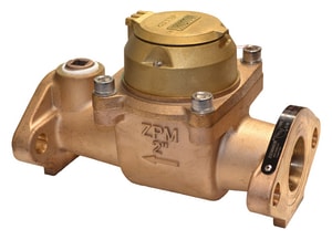 Zenner Model ZTMB 2 in. Flanged 400 gpm Bronze Cold Water, Turbine Meter with VL-9 Encoded Remote Totalizer - Cubic Foot ZZTMB02CFEBV9M at Pollardwater