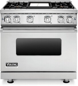 Viking Range 7 Series 35-7/8 in. Gas 4-Burner Sealed Freestanding Range in  Stainless Steel - VGR73614GSS - Ferguson