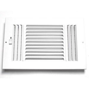 12 x 8 in Accord Ventilation 2021208WH White Steel Sidewall/Ceiling Register 