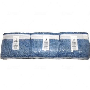 Abco 24 oz. Blended Cotton and Synthetic Cut End Narrow Band Mop in Blue (Pack of 3) ACM24024FE at Pollardwater