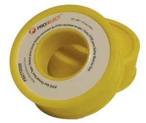 PROSELECT® 260 x 1/2 in. PTFE Pipe Thread Tape in Yellow - GTTD260