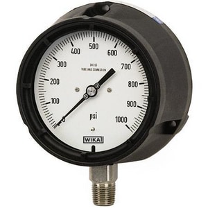 WIKA Bourdon 4-1/2 in. 30 psi 1/4 in. MNPT Stainless Steel and Thermoplastic Dry Pressure Gauge W9834567 at Pollardwater