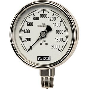 WIKA Model 232.54 2-1/2 in. -30 hg 0 psi 1/4 in. MNPT Dry Pressure Gauge Lead Free W9744827 at Pollardwater