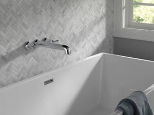 Delta Faucet Contemporary Double Lever Handle Wall Mount Tub