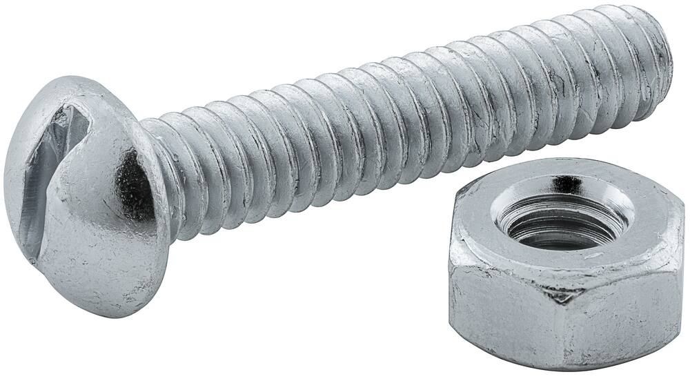 Carbon Steel Round Head Stove Bolt with Nut (Pack of 25)