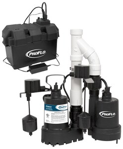 PROFLO® 3/10 HP 120V Pre-Assembled Cast Iron Submersible Sump Pump with Backup Pump Kit PF92941 at Pollardwater