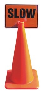 Accuform Signs 10 x 14 in. Cone Arrow Sign in Orange AFBC748 at Pollardwater