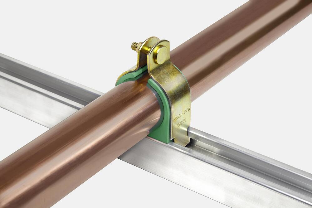 <strong>Figure 7812</strong><br />Yellow Zinc High Temperature Cushioned Tubing Strut Clamp