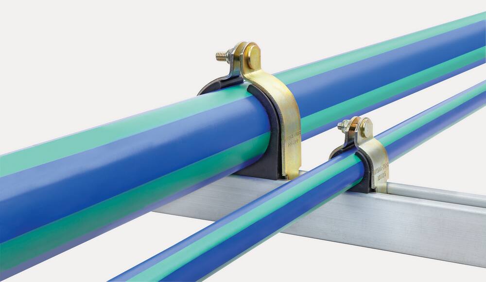 <strong>Figure 7817MM</strong><br />Yellow Zinc Metric Cushioned Strut Clamp