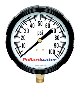 Thuemling Industrial Products 3-1/2 x 1/4 in. MNPT 100 psi Acrylic, Brass, Copper Alloy, Glycerin and Plastic Pressure Gauge T6106087 at Pollardwater