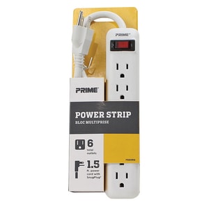 PRIME® 1.5 ft. 14/3 ga 6-Outlet Surge Protector PPB801118 at Pollardwater