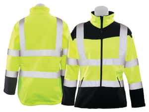 ERB Safety Girl Power at Work® Size M Polyester and Spandex Softshell Reusable Women Jacket in Hi-Viz Lime E62197 at Pollardwater