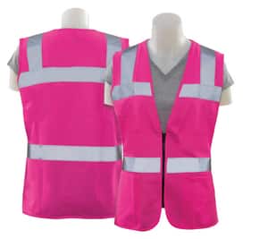 ERB Safety Girl Power at Work® Size L Polyester Tricot Reusable Safety Vest in Hi-Viz Pink E61911 at Pollardwater