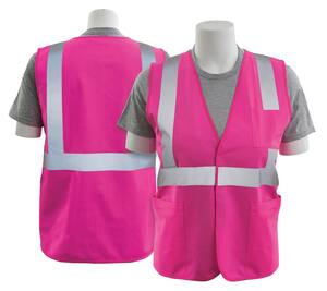 ERB Safety Girl Power at Work® Size 5X Polyester Tricot Reusable Safety Vest in Hi-Viz Pink E61337 at Pollardwater
