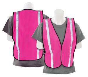 ERB Safety Girl Power at Work® One Size Fits Most Polyester Tricot Reusable Safety Vest in Hi-Viz Pink E61728 at Pollardwater