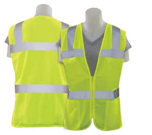 ERB Safety Girl Power at Work® Size S Polyester Tricot Reusable Safety Vest in Hi-Viz Lime E61915 at Pollardwater
