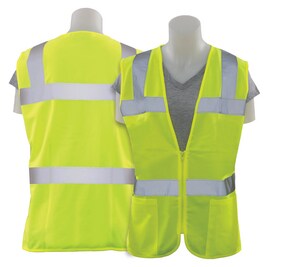 ERB Safety Girl Power at Work® Size 2X Polyester Tricot Reusable Safety Vest in Hi-Viz Lime E61919 at Pollardwater