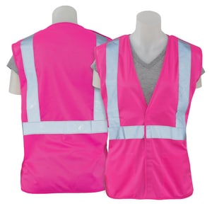 ERB Safety Girl Power at Work® Size 2X Polyester Tricot Quick Release Reusable Break Away Safety Vest in Hi-Viz Pink E62231 at Pollardwater
