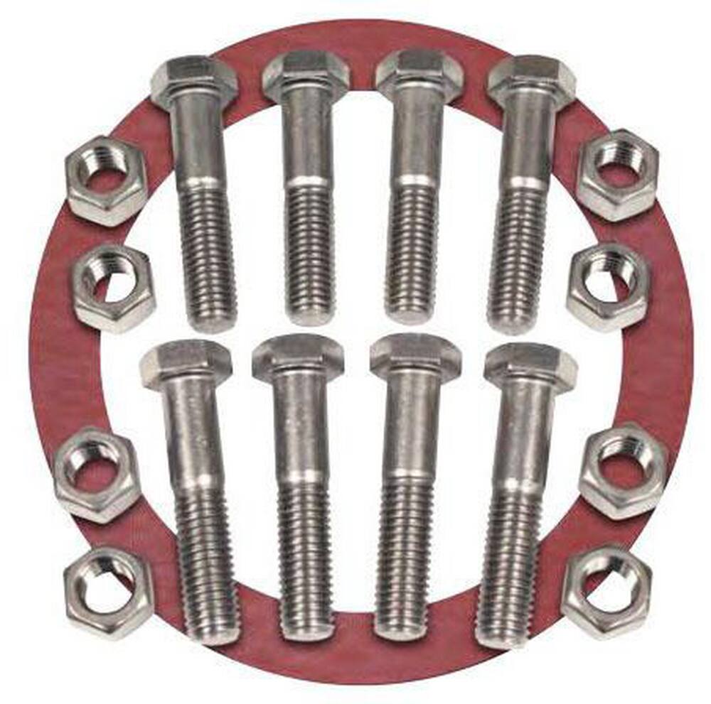 <strong>Figure NBG-R-Z</strong><br />150# Red Rubber 1/8 in. Nut, Bolt & Ring Gasket Kit