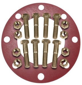FNW® 3 in. 304 Stainless Steel Red Rubber 1/8 in. Full Face Flange Package FNWNBGS41RF8M at Pollardwater