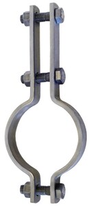 Gray Epoxy Coating 2.375" OD Double Bolt Pipe Clamp Fig 295 2" IPS Pipe Size