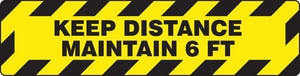 Accuform Signs Slip-Gard™ 6 x 24 in. Keep Distance Maintain 6 FT Sign APSR290 at Pollardwater