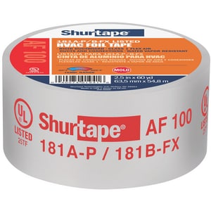 Silver Printed x 60 yds. 2.5 in Shurtape AF-100 Aluminum Foil Tape 