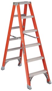 Louisville Ladder 6 ft. x 22-9/16 in. 300 lbs. Fiberglass Double Step Ladder LFM1506 at Pollardwater