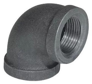 4 in. Threaded 150# Black Malleable Iron 90 Degree Elbow IB9P at Pollardwater