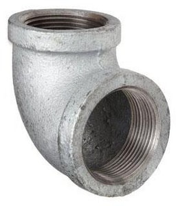 1 x 3/4 in. Threaded 150# Galvanized Malleable Iron 90 Degree Elbow IG9GF at Pollardwater