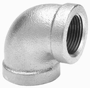 3 in. NPT 150# Global Galvanized Malleable Iron 90 Degree Elbow IG9M at Pollardwater