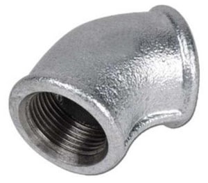 1 in. NPT 150# Global Galvanized Malleable Iron 45 Degree Elbow IG4G at Pollardwater