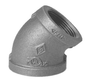 1-1/2 in. NPT 150# Global Galvanized Malleable Iron 45 Degree Elbow IG4J at Pollardwater
