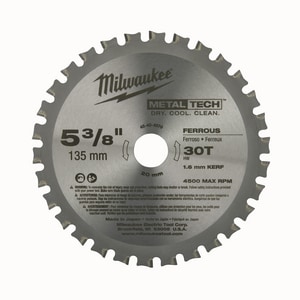 Milwaukee® 5-3/8 in. 30 Ton Metal Circular Saw Blade M48404070 at Pollardwater