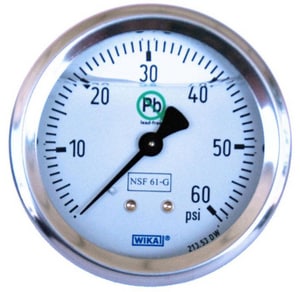 WIKA Bourdon 2-1/2 in. 160 psi 1/4 in MNPT Lead Free Brass Pressure Gauge W50035428 at Pollardwater
