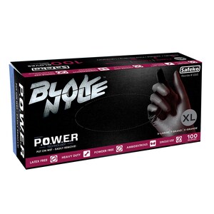 HNC ENTERPRISES SAFEKO BLAK NYLE XL Size 5 mil Powder Free Coated Disposable Gloves in Black (Box of 100) H6040BX at Pollardwater