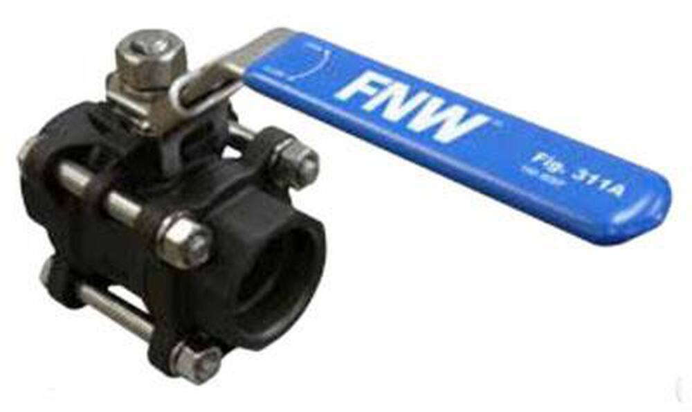 <strong>Figure 311A</strong><br />Carbon Steel Full Port Socket Weld 3PC 1000# CWP 150# STM Locking Lever Ball Valve