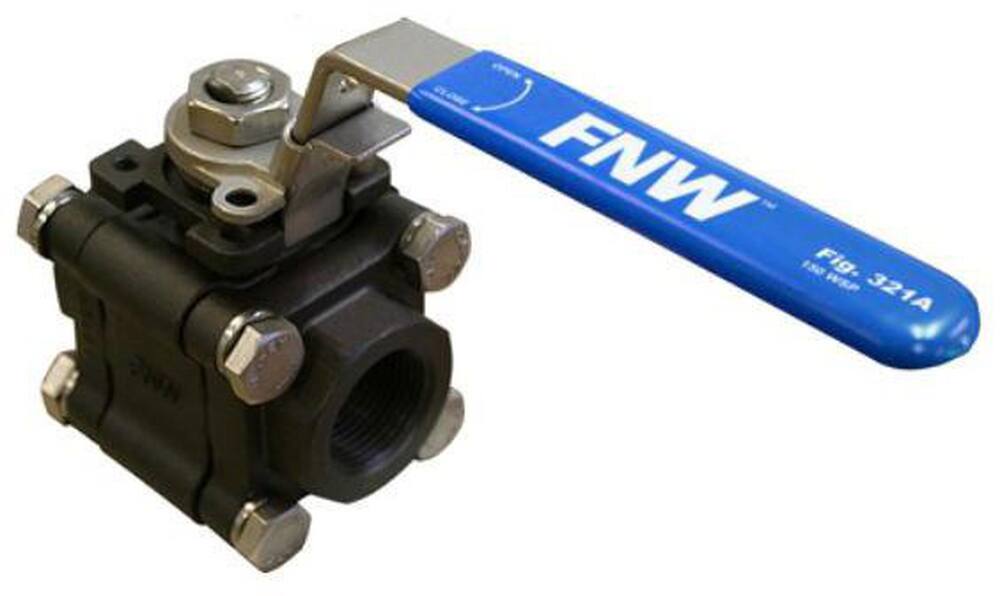<strong>Figure 321A</strong><br />Carbon Steel Full Port Socket Weld 3 PC 1500# CWP 150# STM Locking Lever Ball Valve