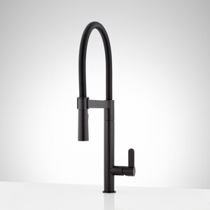Signature Hardware Ocala Single Handle Pull Down Kitchen Faucet in Matte Black SHXCOC100MB at Pollardwater