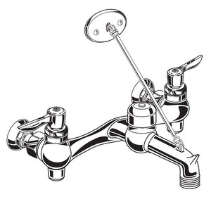 American Standard Two Lever Handle Wall Mount Service Faucet In