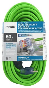 PRIME® 50 ft. Extension Cord in Neon Green PNS512830 at Pollardwater