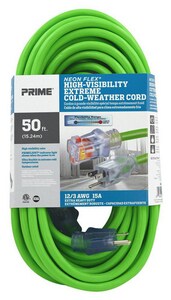 PRIME® 100 ft. Extension Cord in Neon Green PNS512835 at Pollardwater