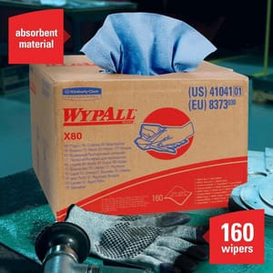 WypAll® X80 Hydroknit Plastic Cloth in Blue (Box of 160) K41041EA at Pollardwater